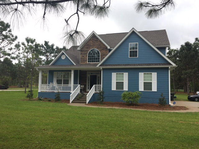 Beautiful blue craftsman home exterior