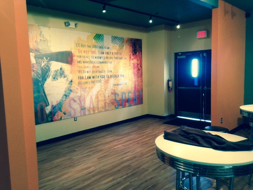 Custom hand-painted wall mural